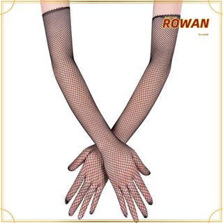 Rowans ถุงมือคอสเพลย์ ยาว 45 ซม. ป้องกันแดด สีดํา สําหรับเต้นรํา ฮาโลวีน