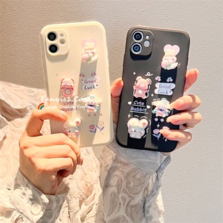 เคสป้องกันโทรศัพท์มือถือ TPU ลายกระต่ายน่ารัก สําหรับ OPPO A17 A16 A15 A57 A54 A5S A3S A53 A33 A32 A9 A5 A31 A92 A52 A72 A93 A94 A78 A95 A97 A76 A96 Reno 5 6 7 Pro 8T