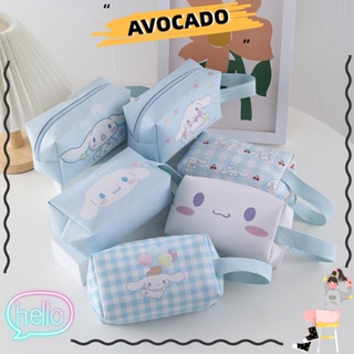 Avocarr กระเป๋าดินสอ หนัง PU ลายการ์ตูนสุนัขชินนาม่อนโรล สีฟ้า ของขวัญวันเกิด