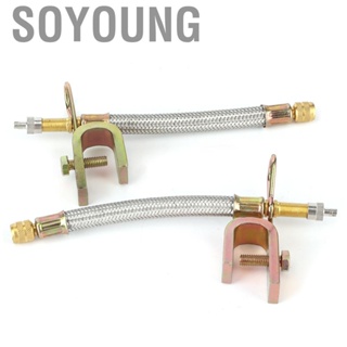 Soyoung Tire Valve Extension Stainless Steel Braided Hose 2Pcs Stem Adaptor Car Universal 150mm