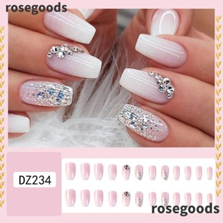 Rosegoods1 เล็บปลอม ถอดได้ DIY สําหรับตกแต่งเล็บ