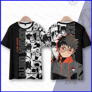 Yt1 เสื้อยืดแขนสั้นลําลอง พิมพ์ลายอนิเมะนารูโตะ Uchiha Obito 3D ทรงหลวม พลัสไซซ์ แฟชั่น สําหรับทุกเพศ