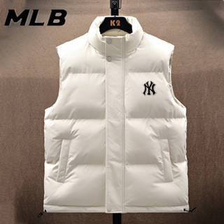 เสื้อกั๊ก ผ้าฝ้าย ปักลายโลโก้ MLB NY ให้ความอบอุ่น แบบดั้งเดิม สําหรับผู้ชาย และผู้หญิง