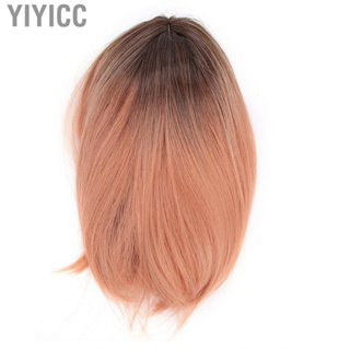 Yiyicc Short Wig  Heat Resistant Fiber 34cm / 13.39in Women with Air Bangs for Halloween Cosplay Parties Daily Life