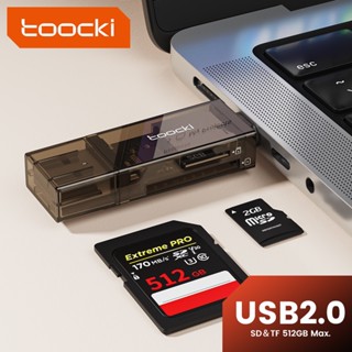 Toocki 2 In 1 อะแดปเตอร์การ์ดรีดเดอร์ USB 2.0 Type C SD TF ความเร็วสูง สําหรับแล็ปท็อป