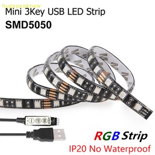 Hugepeaknew สายไฟ LED RGB 5050 3 คีย์ ยาว 1 ม. 2 ม. ยืดหยุ่น ขนาดเล็ก สําหรับพื้นหลังทีวี