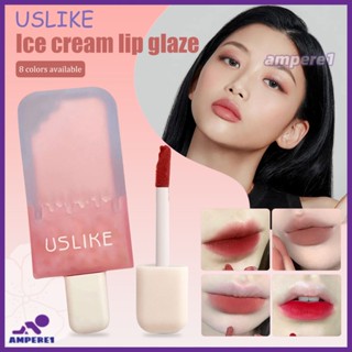 Uslike Ice Cream Cute Lip Gloss Matte Velvet Long Lasting Lipstick Lip Mud -AME1