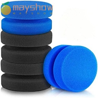 Mayshow ฟองน้ําสองด้าน ทรงกลม สีฟ้า 3.15 นิ้ว x 1.9 นิ้ว 4 ชิ้น 2 ชิ้น