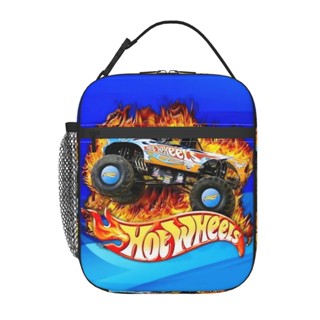 Hot Wheels กระเป๋าใส่กล่องอาหารกลางวัน มีฉนวนกันความร้อน ใช้ซ้ําได้ ขนาดใหญ่ กันรั่ว สําหรับผู้ชาย และผู้หญิง