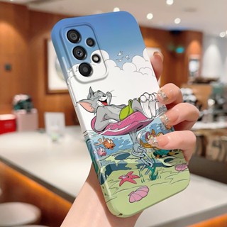 เคสโทรศัพท์มือถือแบบแข็ง กันกระแทก กันรอยกล้อง ลาย Tom Jerry ตลก สําหรับ Samsung A04s A50 A50s A30s A51 A52 A52s A53 A71 A73 A04e