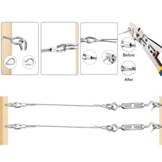 Wanminkai ชุดตัวปรับความตึงสายลวด สเตนเลส แข็งแรง เชื่อถือได้ สําหรับแขวนตกแต่งสวน