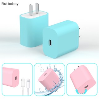 [Rut] ใหม่ เคสซิลิโคน สีพื้น ป้องกันที่ชาร์จ 18 20W สําหรับ iPhone 20W COD