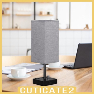 [Cuticate2] โคมไฟข้างเตียง พร้อมพอร์ต USB พร้อมฐานโลหะ สีดํา สําหรับห้องนอน