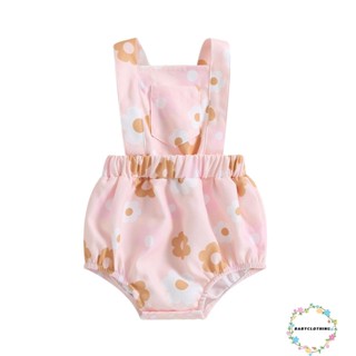 Babyclothes- ชุดรอมเปอร์ บอดี้สูท แขนกุด พิมพ์ลายดอกทานตะวัน เอวยางยืด เปลือยหลัง ฤดูร้อน สําหรับเด็กทารกแรกเกิดผู้หญิง