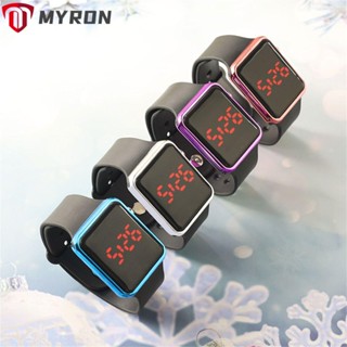 Myron นาฬิกาดิจิทัล LED สายซิลิโคน สําหรับเด็ก