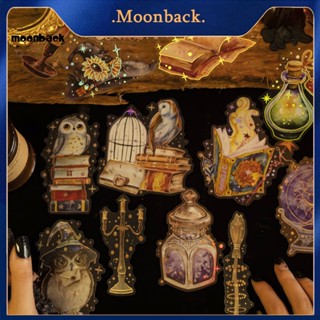 &lt;moonback&gt; สติกเกอร์ ลายการ์ตูนนกฮูก มีกาวในตัว สําหรับตกแต่งสมุดภาพ แพลนเนอร์ ไม้กวาด 10 ชิ้น