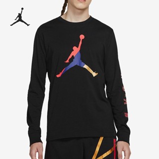 Nike เสื้อยืดแขนยาว ผ้าฝ้าย 100% พิมพ์ลายโลโก้ ทรงหลวม ระบายอากาศ หลากสี สําหรับผู้ชาย CN3503