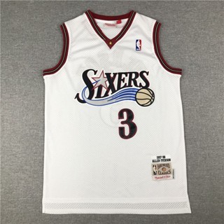 ขายดี ลูกสูบ Philadelphia 76ers Iverson No. เสื้อกีฬาบาสเก็ตบอล ปักลาย NBA 3 Jersey สไตล์เรโทร 235498