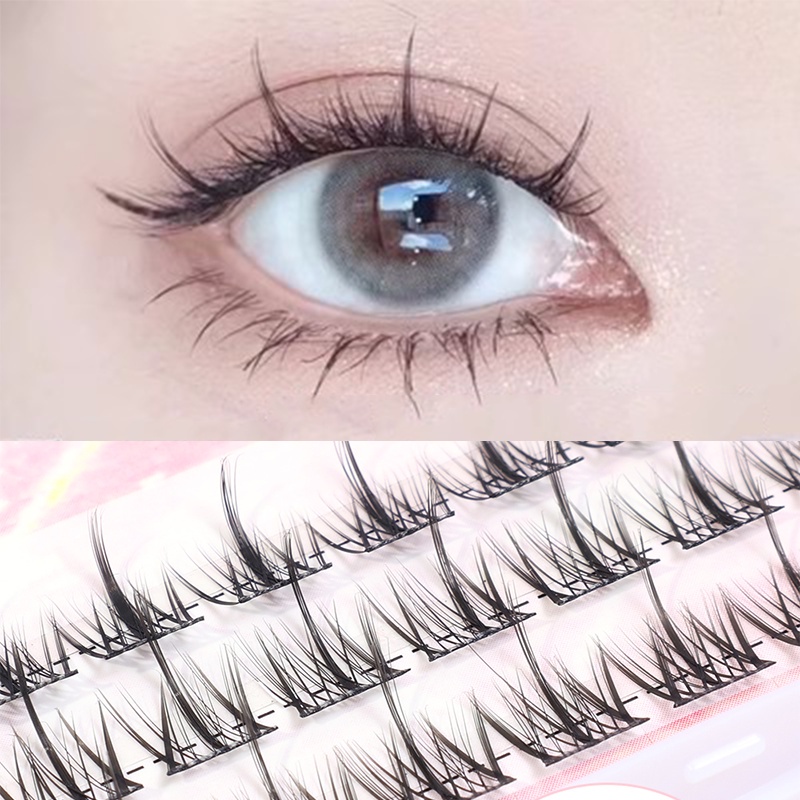 9 มม.-12 มม.Professional Curl หนาขนตาปลอมผสมส่วน 3D Fluffy เดี่ยว Cluster ขนตาปลอมขนตาขนตา Little De