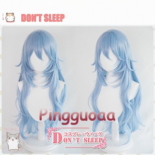 DONT SLEEP Anime EVA Rei Ayanami Cosplay Wig Women 80cm Long Light Blue Curly Wig Heat Resistant Synthetic Hair