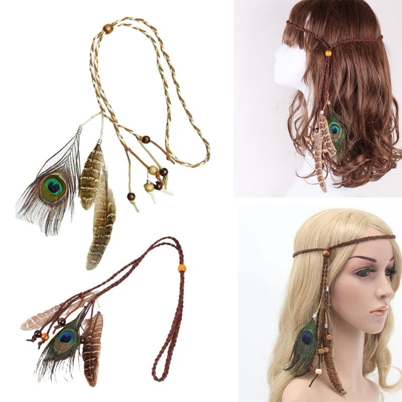 Mya Feathers Headdress Boho Feathers Headbands Indian Native Headdress