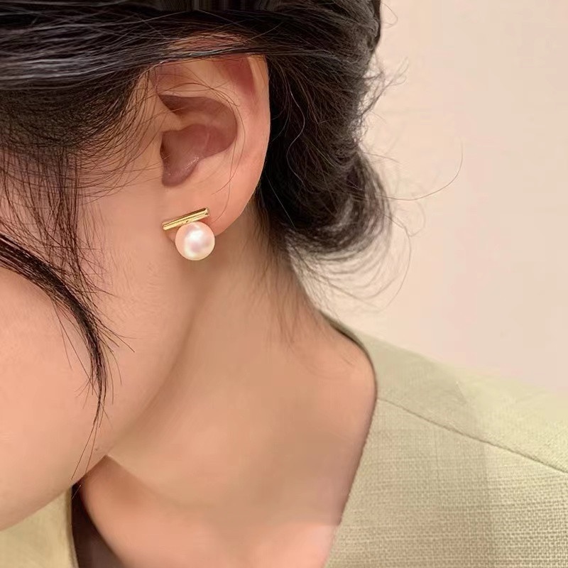 ต่างหู ประดับไข่มุก หรูหรา ระดับไฮเอนด์ เข้ากับทุกการแต่งกาย สไตล์ฝรั่งเศส สําหรับผู้หญิง