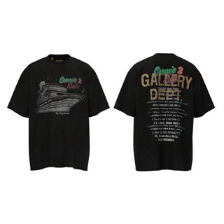 เสื้อยืดแขนสั้นลําลอง ผ้าฝ้าย พิมพ์ลาย GALLERY DEPT แฟชั่นสตรีท สําหรับผู้ชาย และผู้หญิง