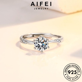 AIFEI JEWELRY 925 เกาหลี แฟชั่น มอยส์ซาไนท์ไดมอนด์ Silver แท้ ต้นฉบับ เครื่องประดับ เงิน เครื่องประดับ แหวน แขนดอกไม้แฟชั่น ผู้หญิง R129