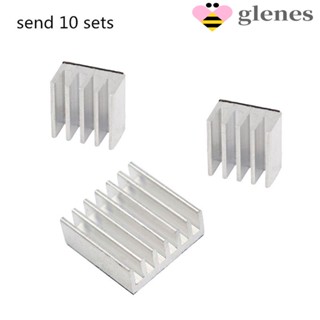 Glenes พัดลมระบายความร้อนอลูมิเนียมบริสุทธิ์ 10 ชุด 30 ชิ้น / ล็อตสําหรับปฏิบัติระบายความร้อน Pi 2 Pi 3 รุ่น / หลากสี