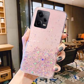 เคสโทรศัพท์มือถือแบบนิ่ม ใส แต่งกลิตเตอร์ดาวระยิบระยับ แฟชั่น สําหรับ Redmi Note 12 Pro plus Note12 4G 5G 2023