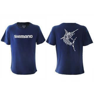 เสื้อยืด ผ้าฝ้าย พิมพ์ลาย Shimano Lured In Marlin สีกรมท่า สําหรับผู้ชาย
