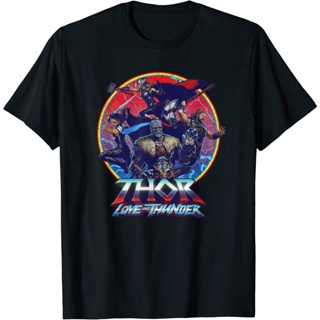 UIGเสื้อยืดผ้าฝ้ายพิมพ์ลายแฟชั่น เสื้อยืดแขนสั้น พิมพ์ลายตัวอักษร Marvel Thor Love and Thunder แฟชั่นสําหรับผู้ชาย และผู