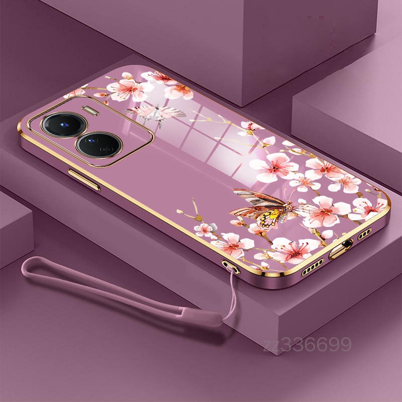 เคส VIVO Y16 VIVO Y02S VIVO Y02 Y02A Y02T VIVO Y15S VIVO Y15A เคสโทรศัพท์ ผีเสื้อสวย ซิลิโคน เคสโทรศัพท์ ส่งสายคล้อง