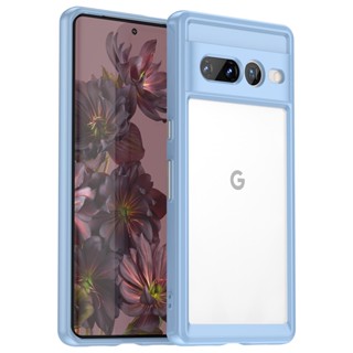 สําหรับ Google Pixel 7 7 Pro เคส ELVEV แข็ง PC ด้านหลัง นิ่ม TPU กันชน ใส กันกระแทก เคสโทรศัพท์