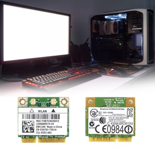 R* BCM943228 การ์ด PCI-E ความถี่คู่ DW1540 Half Mini 2 4 5Ghz 300M WLAN