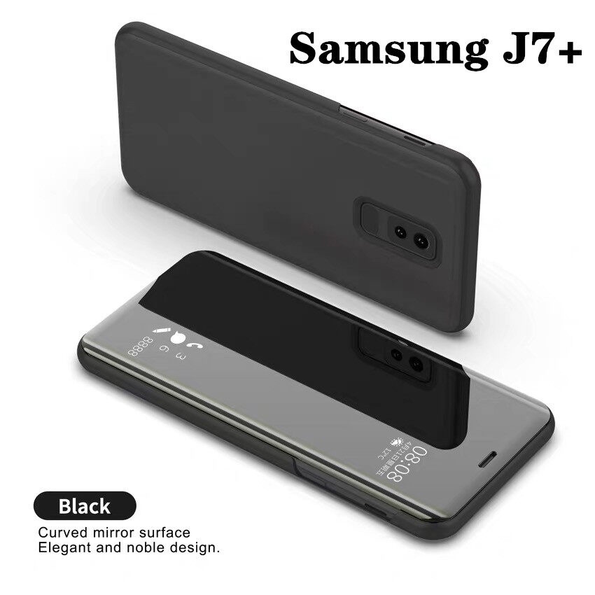 เคสมือถือ เปิดปิดเงา Case Samsung galaxy J7+ / J7 Plus ฝาเปิดปิดเงา ตั้งได้ ส่งจากไทย