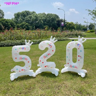 Nfph&gt; ใหม่ ลูกโป่งฟิล์มอลูมิเนียม รูปมงกุฎ สีขาว 32 นิ้ว สําหรับตกแต่งปาร์ตี้วันเกิด งานแต่งงาน