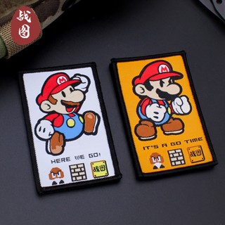 【Customized 】แพทช์เวลโคร ลายตราสัญลักษณ์ Zhantu Super Mario Marie 3D สีดํา และสีขาว สําหรับตกแต่งเสื้อแจ็กเก็ตยีน กระเป๋าเป้สะพายหลัง