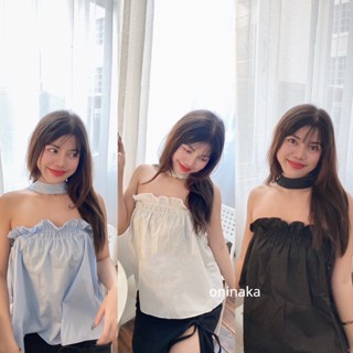 Oninaka เสื้อคล้องคอ มีสายผูกต้องคอให้ค่ะ พร้อมส่ง 60129#