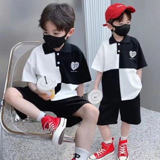 Boy Summer/Short Sleeve/Polo Shirt/Set 2023 ชุดสูทแบบใหม่แฟชั่นใหม่แบบใหม่