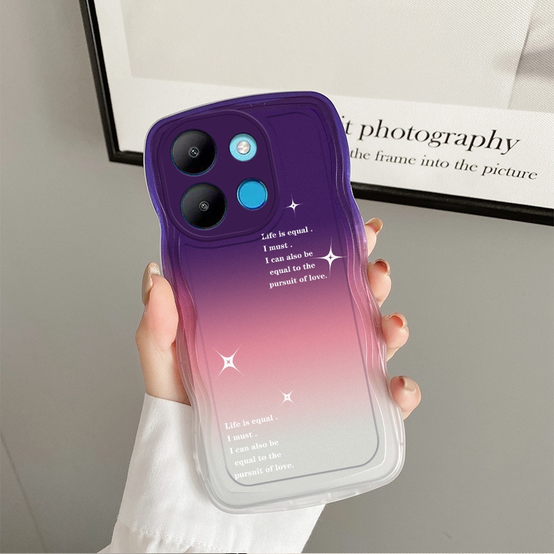 Tecno Spark Go 2023 Infinix Hot 11S NFC 11 10 Play 3D Wave Gradient Soft TPU Coverสมาร์ท 7 6 5ซิลิโคนกันกระแทกเคสโทรศัพท์