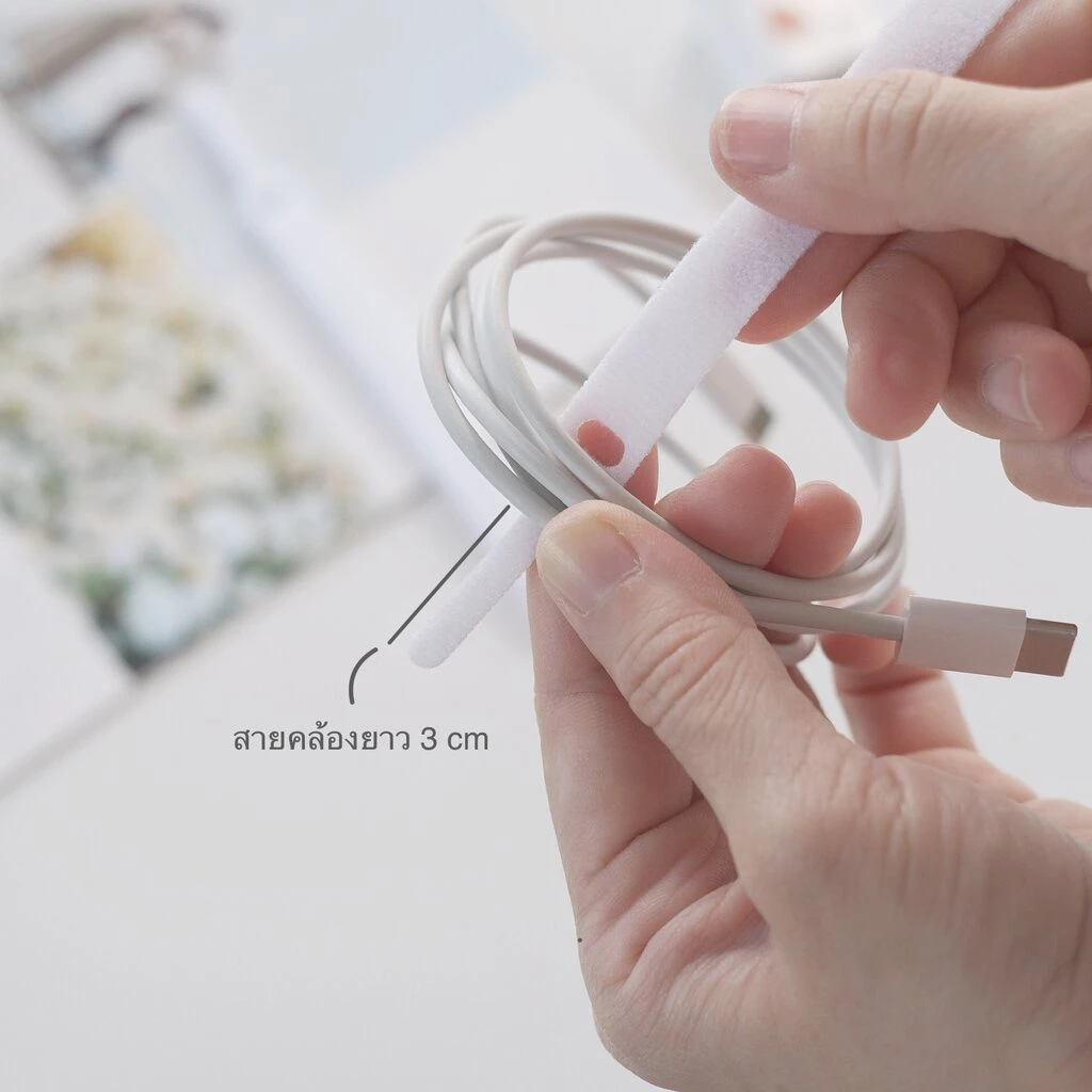 Omocha | Cable tie ที่รัดสายไฟ ที่รัดสายชาร์จและหูฟัง เซท 10 ชิ้น