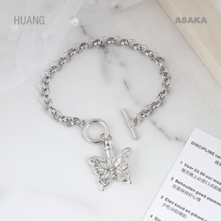 Asaka สร้อยข้อมือ ลายผีเสื้อ สําหรับผู้ชาย และผู้หญิง