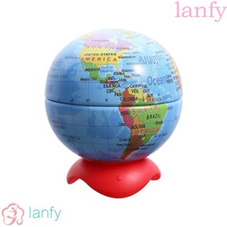 Lanfy กบเหลาดินสอ ลายลูกโลก แบบพกพา อุปกรณ์เครื่องเขียน สําหรับเด็ก