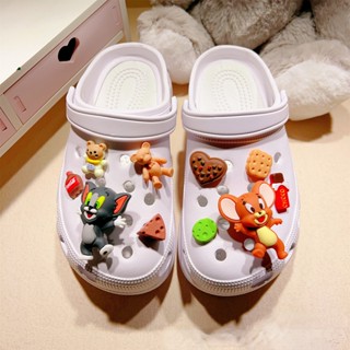 ชุดอุปกรณ์เสริม รูปการ์ตูน Tom and Jerry Crocs Jibbitz น่ารัก สําหรับเด็ก