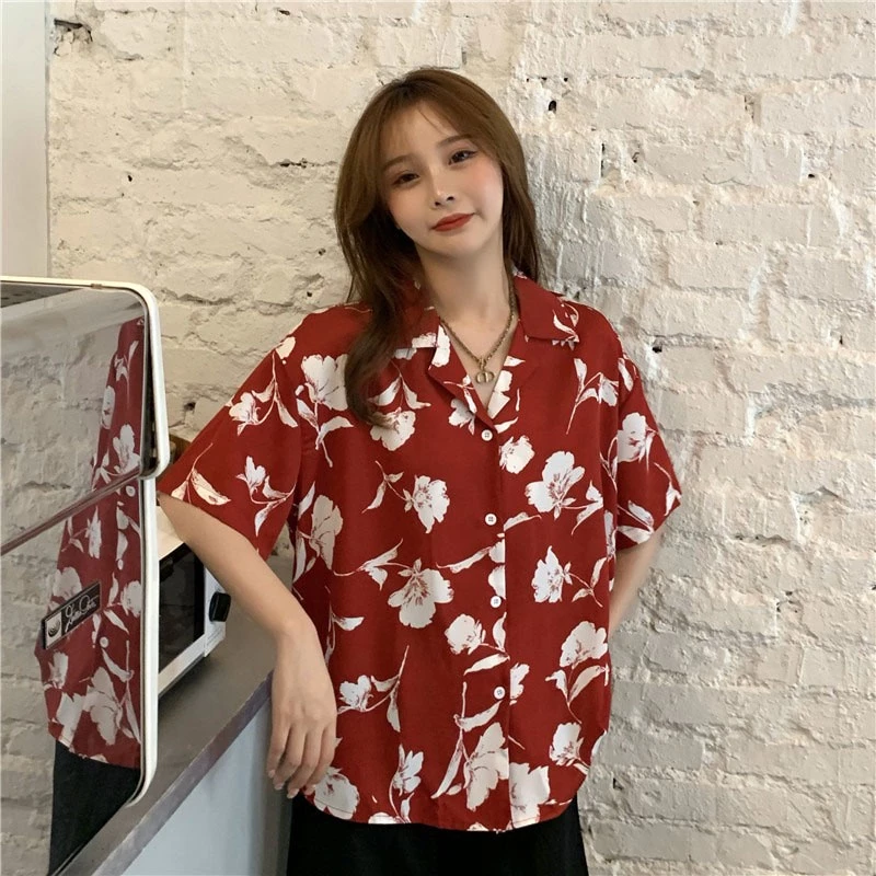 เสื้อเชิ้ตแขนสั้น ลายดอกวินเทจ ใส่ได้ทั้งชายและหญิง thumbnail 8