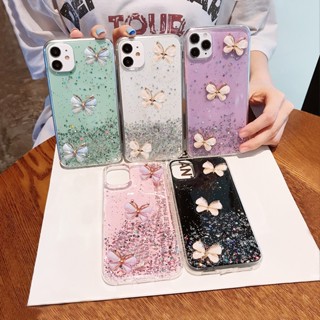 Tup Casing Samsung A54 A34 A24 A14 A73 A53 A33 A23 A13 4G 5G A03 A03S A04 Butterfly Bling Soft Case Transparent Colorful Glitter Phone Cover 1QH 03