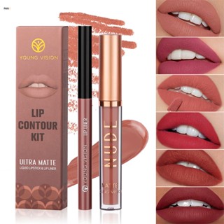 Young Vision Lip Color Lipliner Matte Lip Gloss Rotatable Lipliner Matte Lasting Color Velvet Lip Mist ลิปสติกปากกา Moisturizing Nuuo