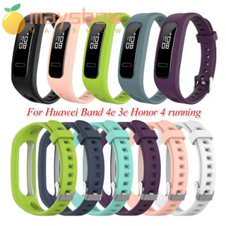 Mayshow สายนาฬิกาข้อมือซิลิโคน หัวเข็มขัด สําหรับ Huawei Band 4e 3e Honor Band 4 Running