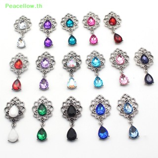 Peacellow จี้กระดุมเรซิ่นอัลลอย แบบแบน แฮนด์เมด ขนาด 24*52 มม. สําหรับตกแต่งเสื้อผ้า งานแต่งงาน DIY